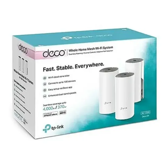 TP-Link AC1200 Deco E4 1200Mbps Mesh WIFI Sistemi (Üçlü) resmi
