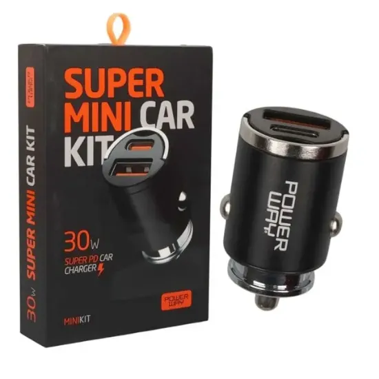 Powerway MiniKit 30W Super PD & QC 4.0 Çift Çıkışlı Hızlı Ultra Kompakt Metal Araç Şarj Cihazı resmi