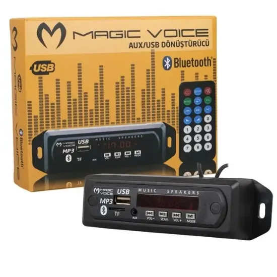 Magicvoice USB-400 Bluetooth-Aux-Usb-SD-Mmc Kumandalı Oto Teyp Çevirici Dijital Player resmi