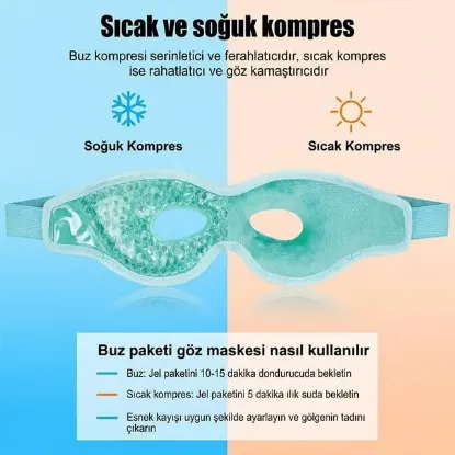 Sunup SN-29668 Jel Boncuklu Göz Maskesi Soğuk & Sıcak Kullanım Rahatlatıcı Terapi Maskesi resmi