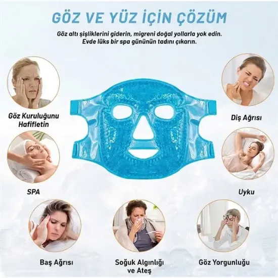 Sunup SN-29669 Soğuk Sıcak Kullanım Jel Boncuklu Tam Yüz Terapi Maskesi resmi