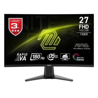 27 MSI MAG 27C6F 1MS 180HZ FHD CURVE 1500R VA  ADAPTIVE-SYNC GAMING MONITOR resmi