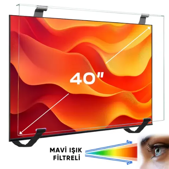 Weko WK-29924 40" Mavi Işık Filtreli TV Ekran Koruyucu Darbeye Dayanıklı 2mm Optik Difüzörlü resmi