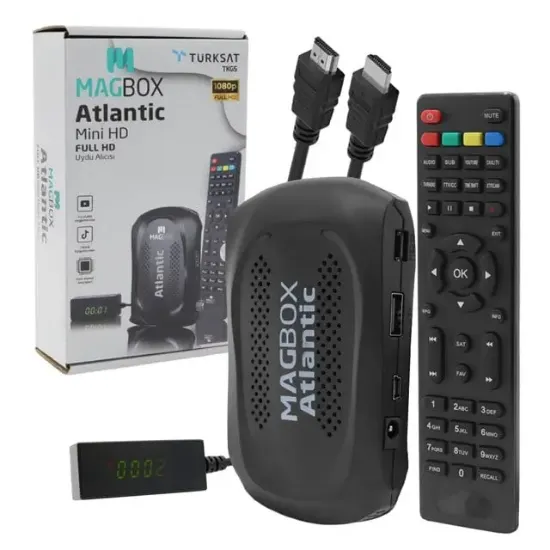Magbox Atlantic Display Gözlü Tkgs'li 1080P Full HD Mini Uydu Alıcısı                                resmi