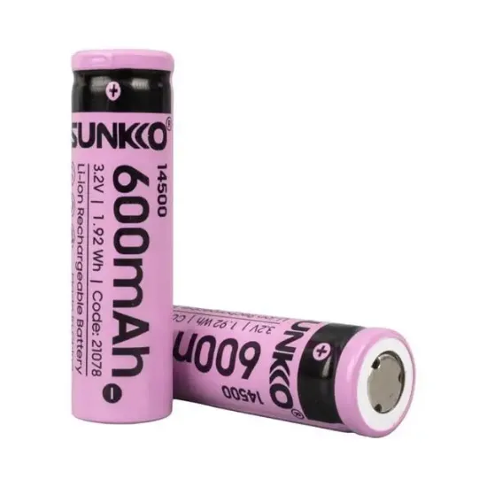 Sunkko IFR 3.2 Volt 600 Mah 14500 Şarj Edilebilir Pil (Tekli) resmi