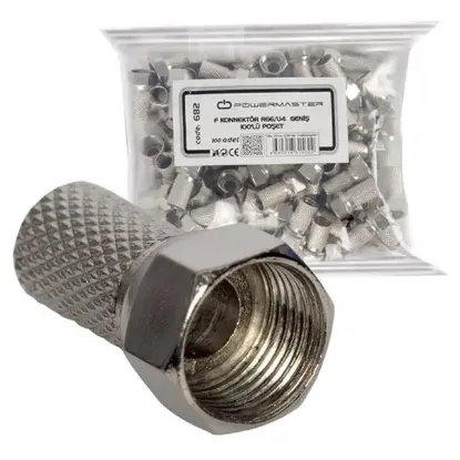 F Konnektör RG6-U4 Geniş 18 Mm (100 Adet) resmi