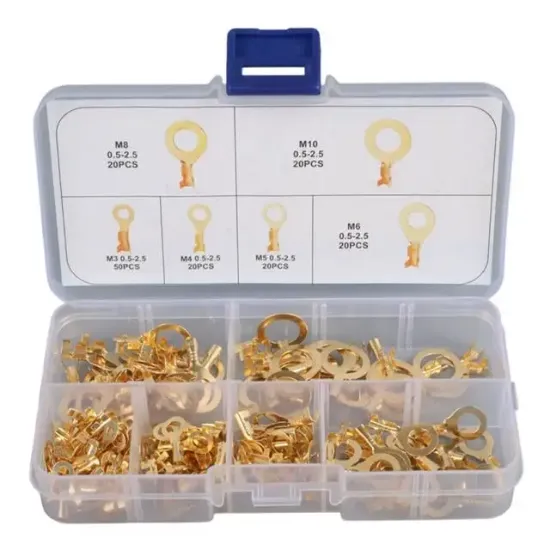 PowerMaster PM-29114 Topraklama Kablo Pabuç Seti 6 Çeşit 150 Parça (M10-M8-M6-M5-M4-M3) resmi