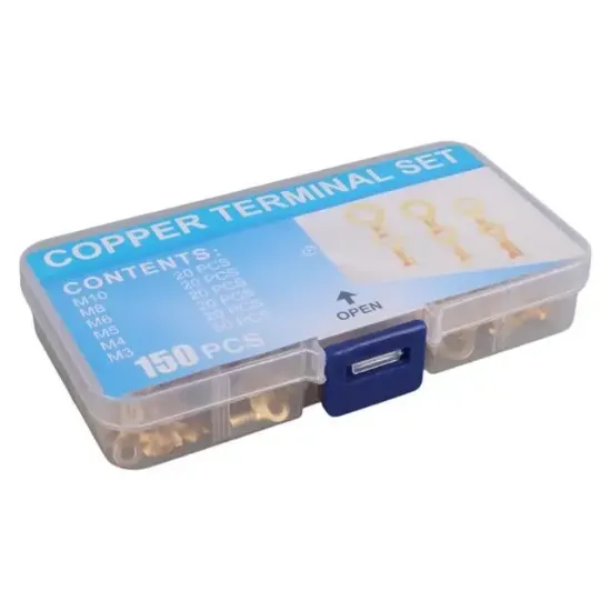 PowerMaster PM-29114 Topraklama Kablo Pabuç Seti 6 Çeşit 150 Parça (M10-M8-M6-M5-M4-M3) resmi