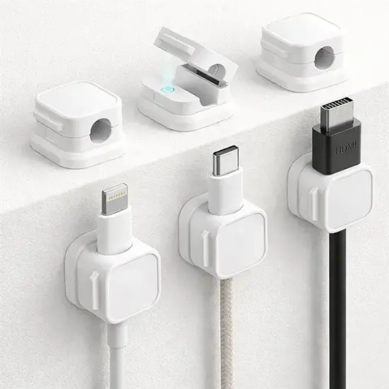 Sunup SN-29136 Manyetik 6'lı Kablo Tutucu  Düzenleyici Organizer Klips Beyaz                                                          resmi