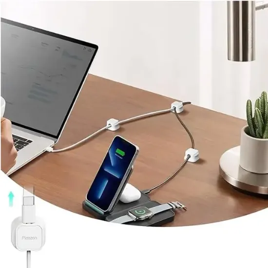 Sunup SN-29136 Manyetik 6'lı Kablo Tutucu  Düzenleyici Organizer Klips Beyaz                                                          resmi