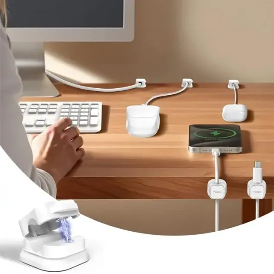 Sunup SN-29136 Manyetik 6'lı Kablo Tutucu  Düzenleyici Organizer Klips Beyaz                                                          resmi