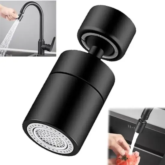 Sunup SN-29318 Çift Hız Ayarlı Siyah Musluk Başlığı                                                  resmi