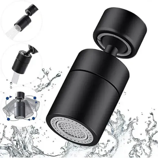 Sunup SN-29318 Çift Hız Ayarlı Siyah Musluk Başlığı                                                  resmi