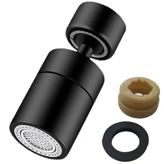 Sunup SN-29318 Çift Hız Ayarlı Siyah Musluk Başlığı                                                  resmi