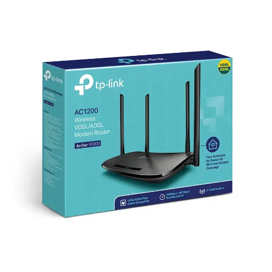 TP-LINK ARCHER VR300 4PORT ADSL/VDSL 1200Mbps MODEM/ROUTER resmi