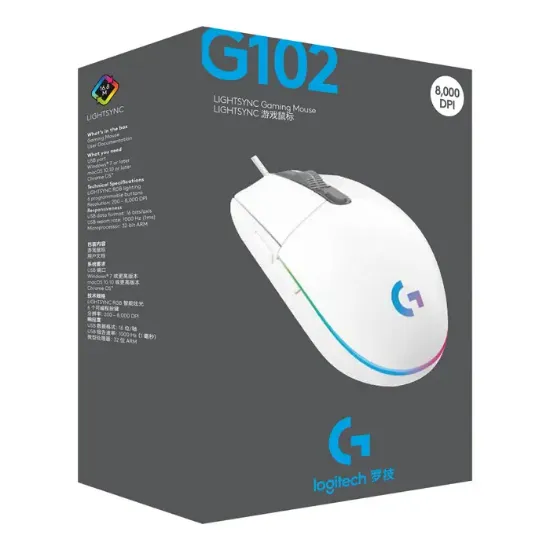LOGITECH G G102 910-005824 OYUNCU MOUSE BEYAZ resmi