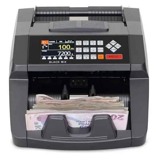 BlackMix Para Sayma Makinesi Sahte Para Kontrol UV-MG-IR (TL-Euro-USD) resmi