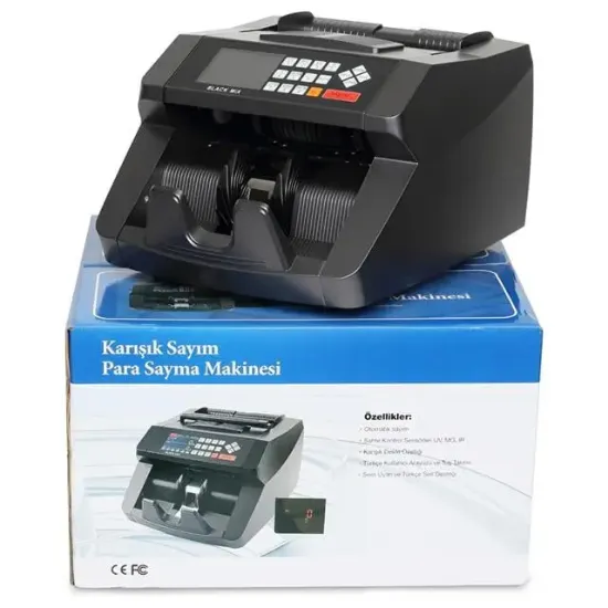 BlackMix Para Sayma Makinesi Sahte Para Kontrol UV-MG-IR (TL-Euro-USD) resmi