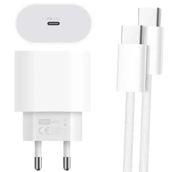 Powerway RXS27 20W Type-C Şarj Adaptörü - Kablo Seti (Apple 15 Pro-Pro Max Uyumlu) resmi
