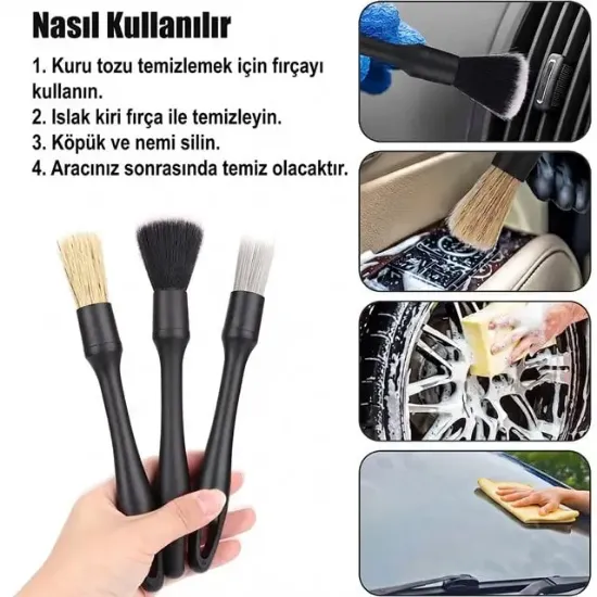 Sunup SN-29167 Çok Fonksiyonlu 5'li Oto Detay Temizleme Fırça Seti resmi