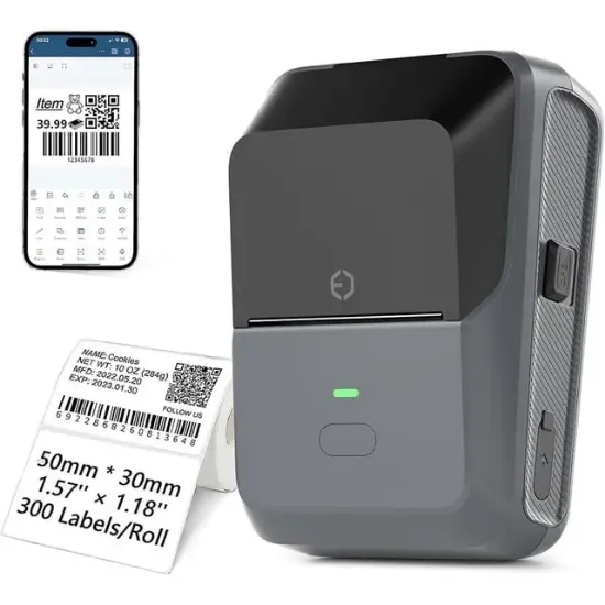 Powermaster PM-29886 Çok Amaçlı Bluetooth Destekli Taşınabilir Akıllı Termal Etiket Yazıcısı resmi