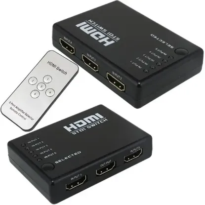 PowerMaster PM-8342 5 Giriş 1 Çıkış HDMI 2.0 4K@60Hz Switcher Toplayıcı Kumandalı resmi