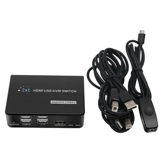 Powermaster PM-11789 4K Hdmi Usb Kvm Switch 2x1 resmi