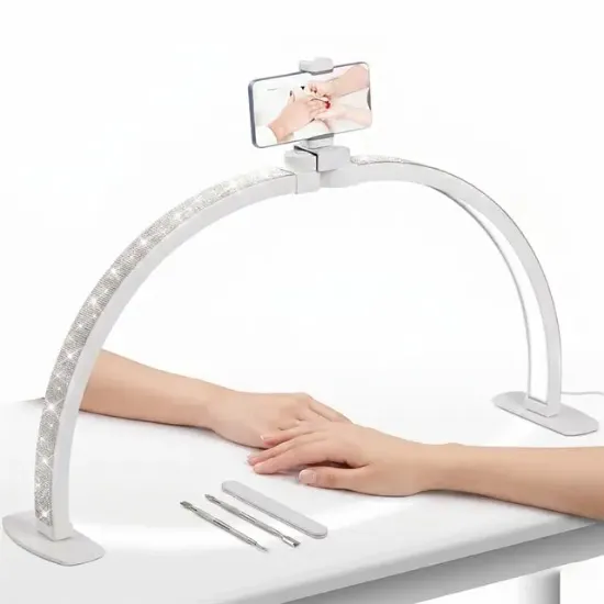 Trled F-550A AB-Pembe Elmas Desenli 55cm Katlanabilir Masa Lambası resmi