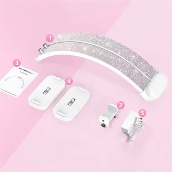 Trled F-550A AB-Pembe Elmas Desenli 55cm Katlanabilir Masa Lambası resmi