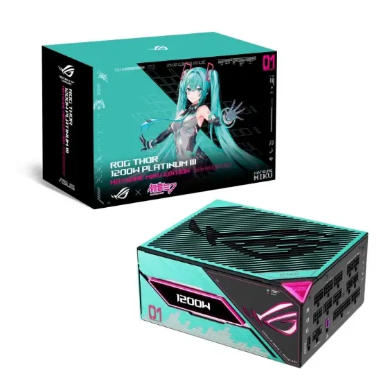 ASUS ROG-THOR-1200P3-MIKU PLATINUM III 1200W PSU resmi