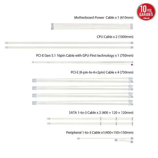 ASUS ROG Strix 1000W 80+ Platinum White Edition resmi