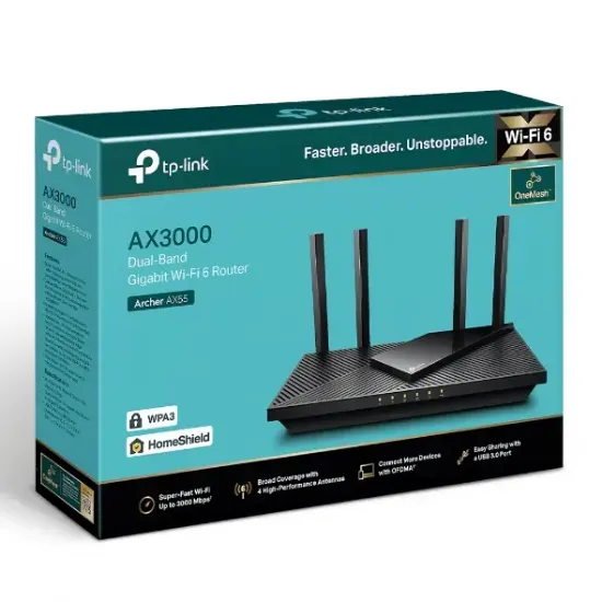 TP-LINK ARCHER AX55 3000 MBPS Wi-Fi 6 ROUTER resmi