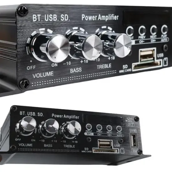 MagicVoice YW-406L 12 Volt 100 Watt Motosiklet Bluetooth Amfi USB/SD 2 Kanal Pazarcı - Anfi (154X80X42Mm) resmi