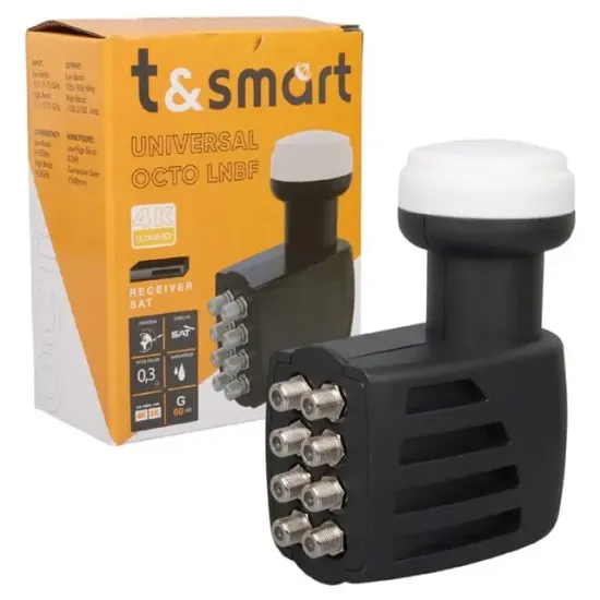 T&Smart 0.8dB Ultra HD 4K Universal Sekizli Lnb resmi