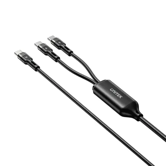 UNITEK 2in1 TYPE-C HIZLI ŞARJ KABLO (C14146ABK01-1.8M) resmi