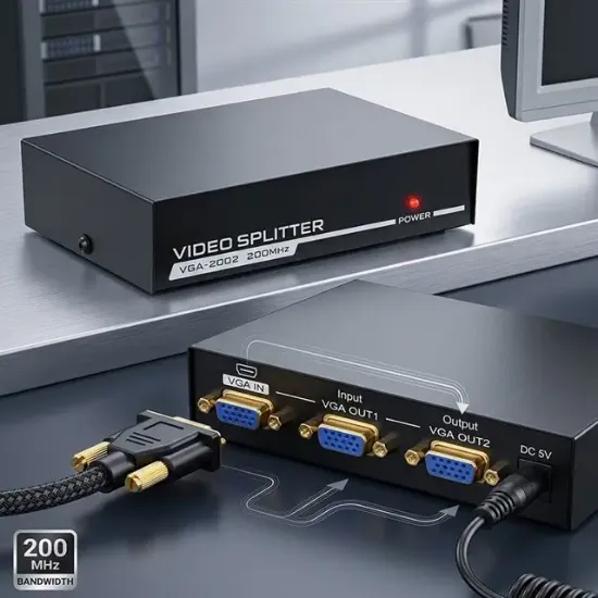 Powermaster 2 Port 250 Mhz Vga Splitter Dağıtıcı resmi