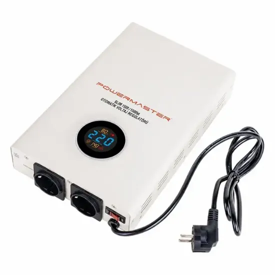 Powermaster SLIM-1500 Otomatik 1500 Watt Voltaj Kombi Regülatörü resmi