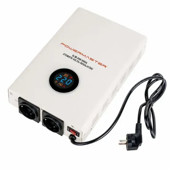 Powermaster SLIM-2000 Otomatik 2000 Watt Kombi Voltaj Regülatörü resmi