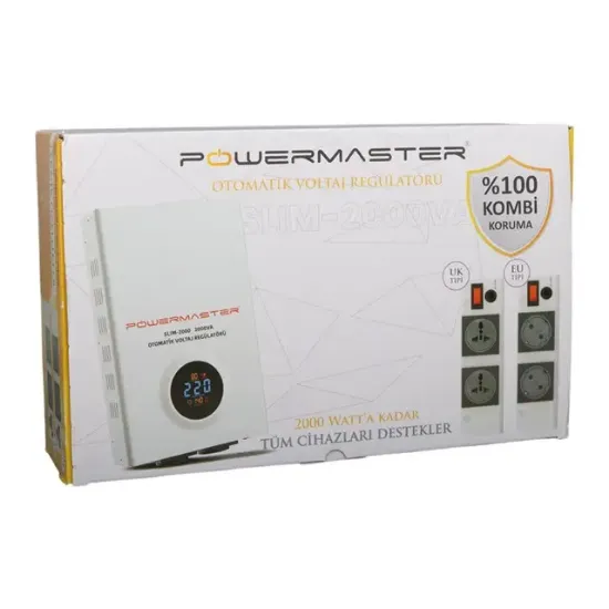 Powermaster SLIM-2000 Otomatik 2000 Watt Kombi Voltaj Regülatörü resmi
