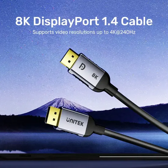 UNITEK 8K DISPLAYPORT 1.4 KABLO 1M (C1628GY01-1M) resmi
