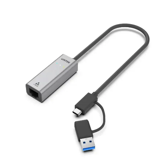 UNITEK HİBRİT USB-C/USB-A 2.5 GİGABİT ETHERNET ADAPTÖRÜ (U1313CGY01) resmi