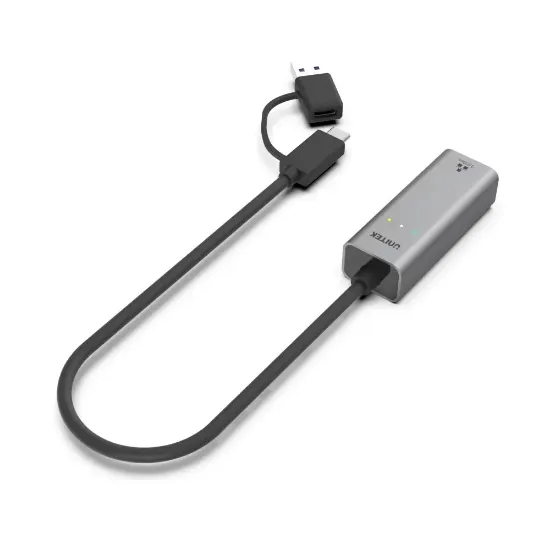 UNITEK HİBRİT USB-C/USB-A 2.5 GİGABİT ETHERNET ADAPTÖRÜ (U1313CGY01) resmi