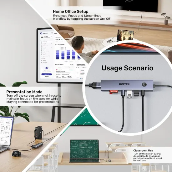 UNITEK UHUB S7 PRO 7-IN-1 5GBPS USB-C HUB (H1124AGY01) resmi