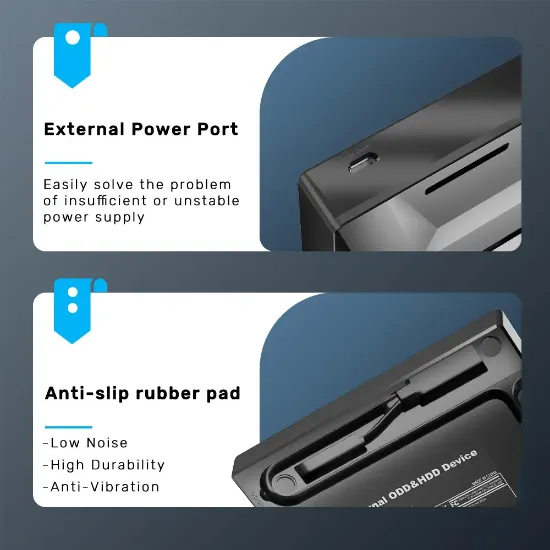 UNITEK HARİCİ DVD-RW USB TYPE-C/A 5in1 DOCK (T1037A) resmi