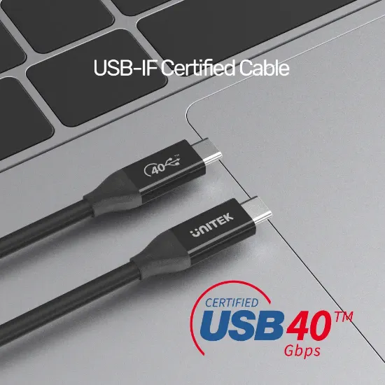 UNITEK USB4 THUNDERBOLT KABLO 0.8MT(C14100BK-0.8M) resmi