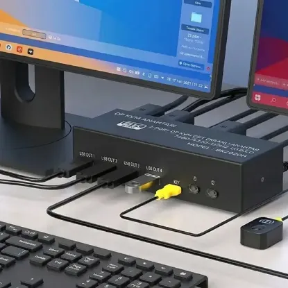 Powermaster 8K202DH 8K 2 Port DP/HDMI Kvm Switch resmi