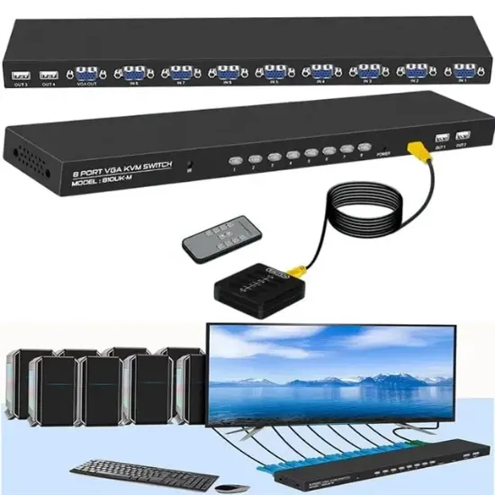Powermaster 810UK-M  8 Port Vga Video Kvm Switch resmi