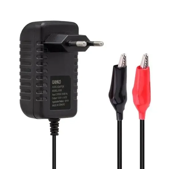 Weko 14.4 Volt 1Amper Krokodil Uçlu Ledli Yerli Üretim Akü Şarj Cihazı resmi