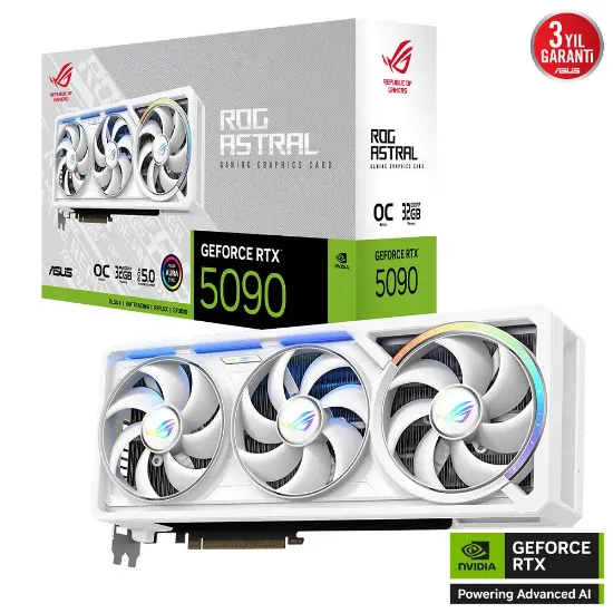 ASUS ROG-ASTRAL-RTX5090-O32G-WHITE  512BİT VGA resmi
