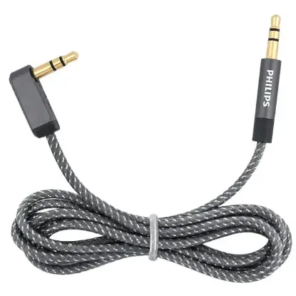 Philips SWR2114F/93 3.5mm AUX Ses Kablosu 1.5 Metre L Tipi Konnektör Örgülü Zırhlı resmi